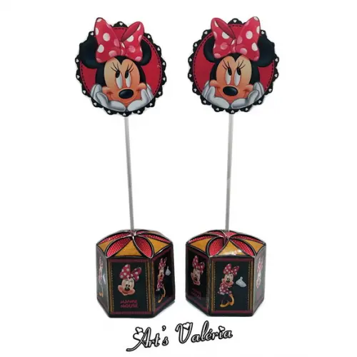 Centro de Mesa Caixa com Topo Minnie