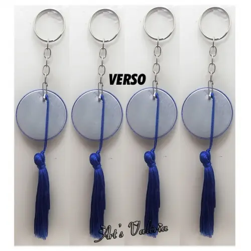 Chaveiro Bóton com Franja Olho Grego ou Mandala
