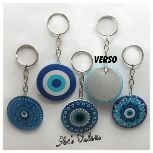Chaveiro Bóton Olho Grego ou Mandala - Valor Unitário