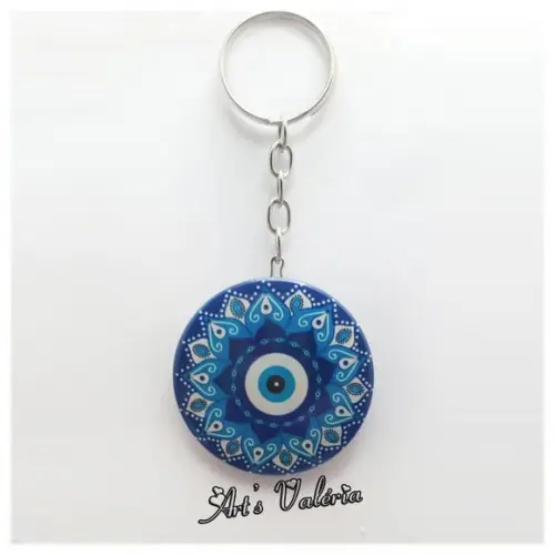 Chaveiro Bóton Olho Grego ou Mandala - Valor Unitário