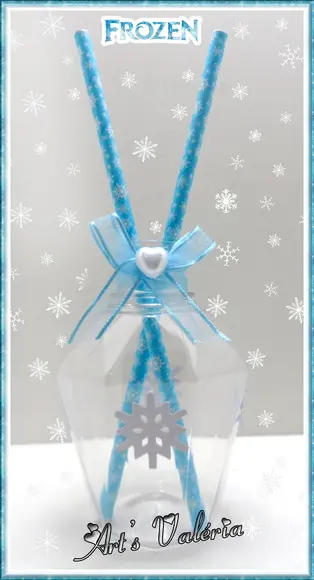 Frasco Vintage com Canudo Frozen