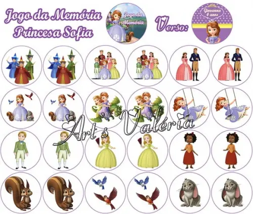 Jogo da Memória Princesa Sofia