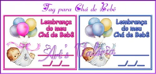 Tag para Chá de Bebê - 3cmx4cm