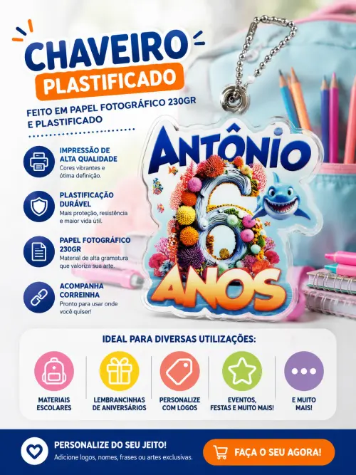 Chaveiros Plastificados