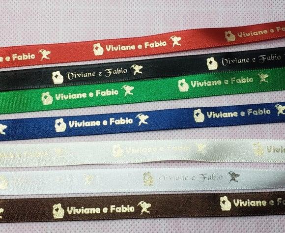 10 Fitinhas Personalizadas Estampa Dourada ou Prata 10mm