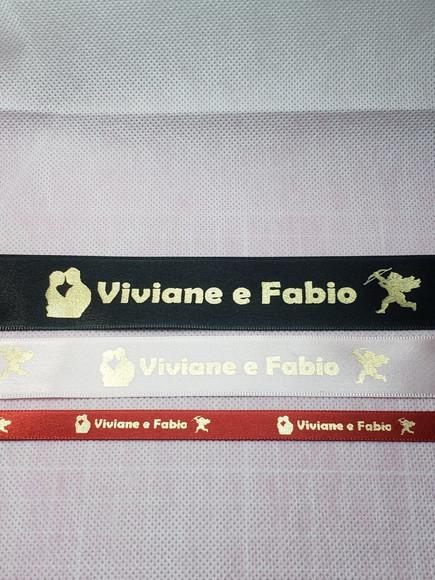 10 Fitinhas Personalizadas Estampa Dourada ou Prata 10mm
