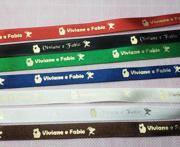 10 Fitinhas Personalizadas Estampa Dourada ou Prata 22mm