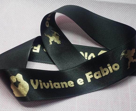 10 Fitinhas Personalizadas Estampa Dourada ou Prata 30mm