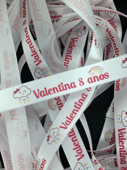 100 Fitinhas Personalizadas de Cetim 1 cm x 35 cm