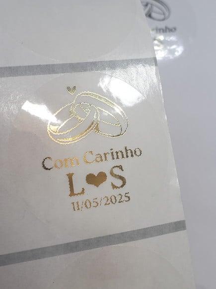 200 Etiquetas Adesivas Transparente Personalizadas 4x4