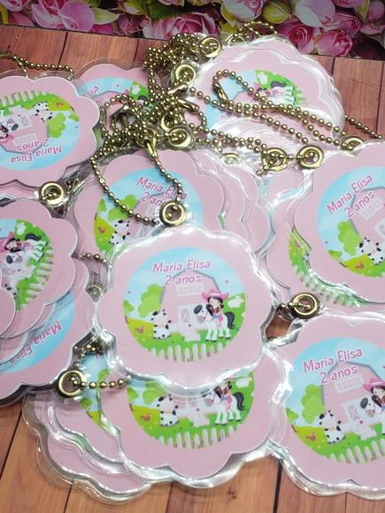 30 Chaveiros Personalizados Plastificado 6x6 cm