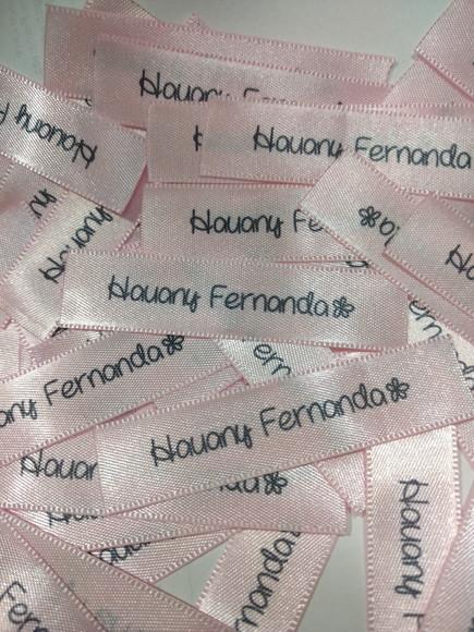40 Etiquetas de Cetim Personalizadas 15 mm