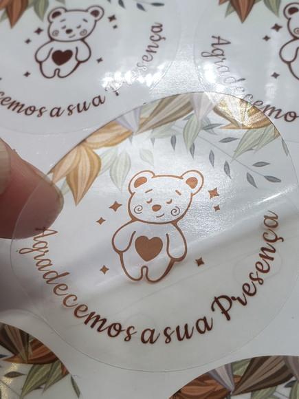 50 Etiquetas Adesivas Personalizadas 5 cm Vinil Transparente