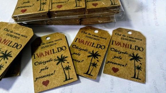 50 Tags em Kraft com Personalização