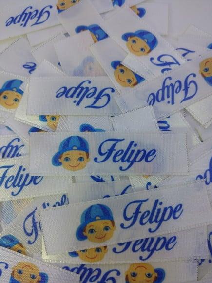 900 Etiquetas de Cetim Personalizadas 15 mm