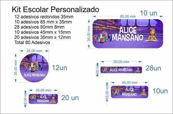 Kit Escolar Adesivos Personalizados