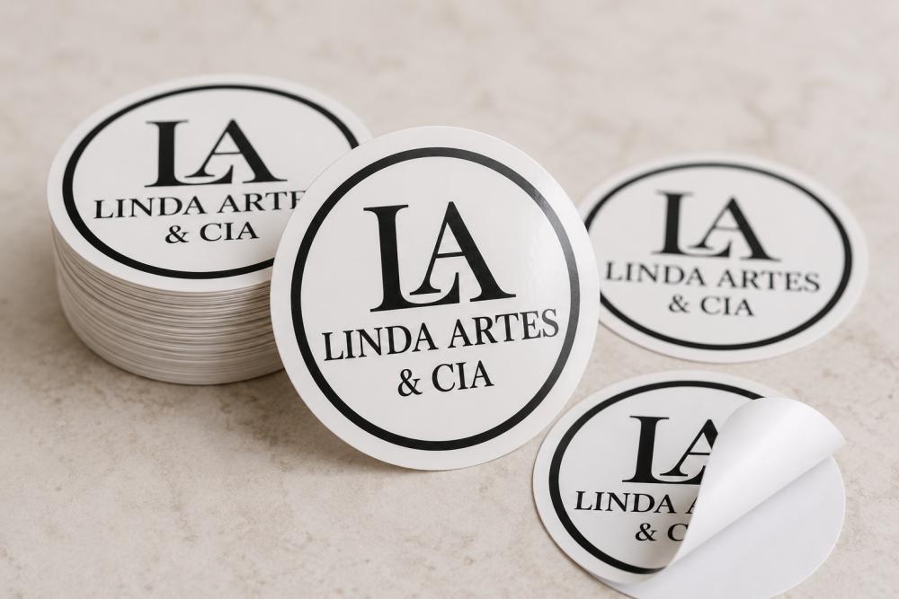 50 Adesivos Personalizados 8x5cm