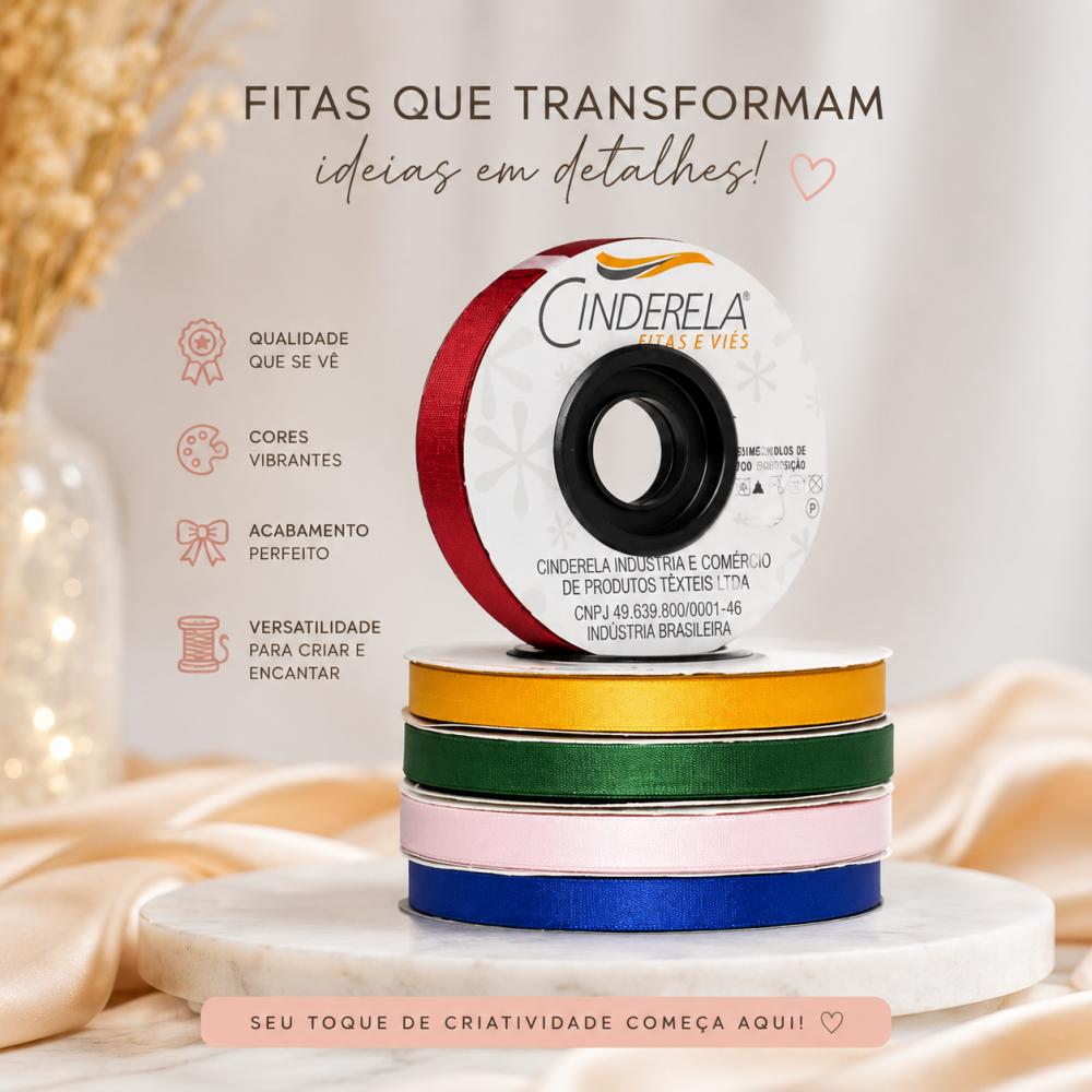 Fitas Tafetá Cinderela 50 Metros