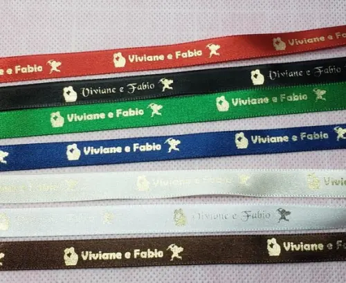 10 Fitinhas Personalizadas Estampa Dourada ou Prata 10mm