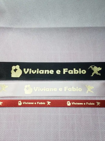 10 Fitinhas Personalizadas Estampa Dourada ou Prata 10mm
