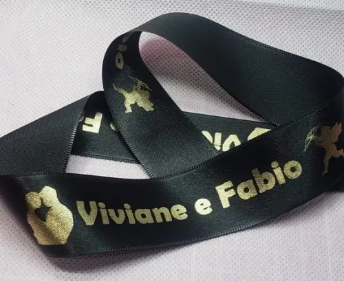 10 Fitinhas Personalizadas Estampa Dourada ou Prata 30mm