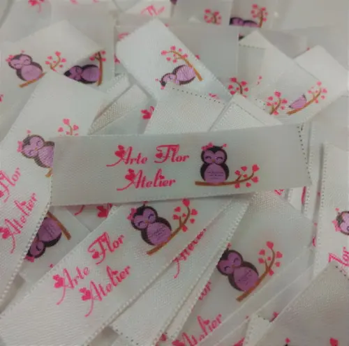 100 Etiquetas de Cetim Personalizadas 15mm