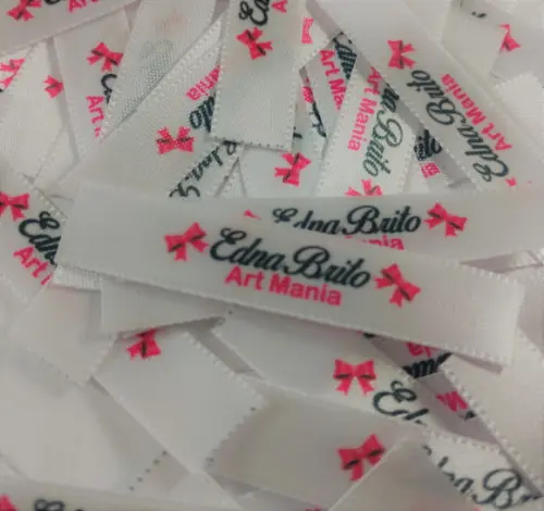 100 Etiquetas de Cetim Personalizadas 15mm
