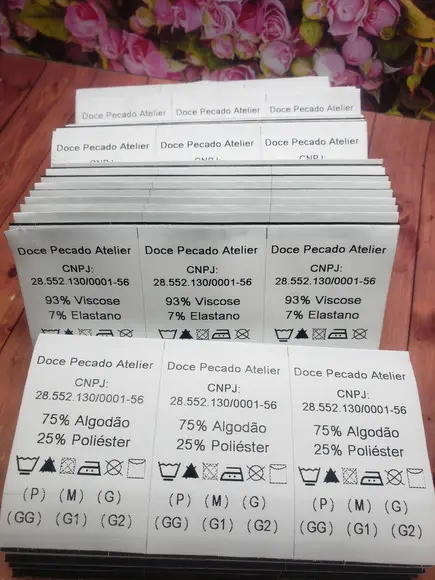 100 Etiquetas de Composição Nylon Resina