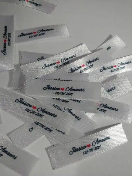 20 Etiquetas de Cetim para Gravata Borboleta 10 mm
