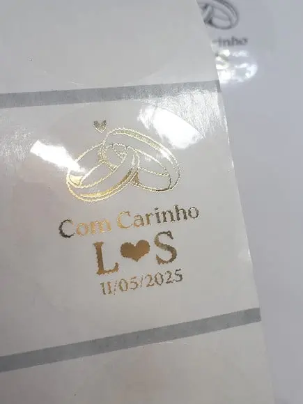 200 Etiquetas Adesivas Transparente Personalizadas 4x4