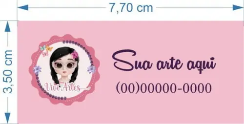 50 Etiquetas Adesivas Personalizadas 3,5cm X7,7cm