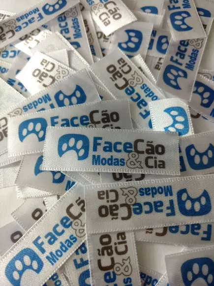 50 Etiquetas de Cetim Personalizadas 15mm