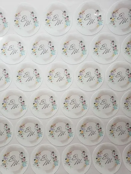 60 Etiquetas Adesivas Personalizadas 4 cm
