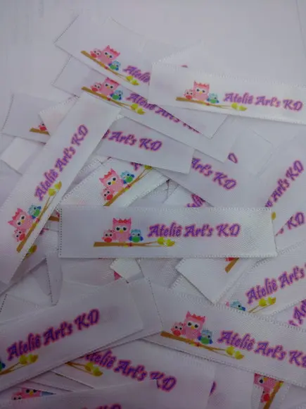 900 Etiquetas de Cetim Personalizadas 15 mm