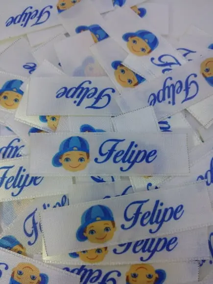 900 Etiquetas de Cetim Personalizadas 15 mm