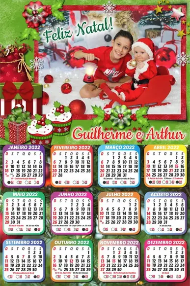 Calendário 2022 Personalizado- Natal 21x28 cm