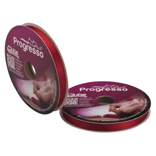 Fita Cetim Simples 10mm Cor 389 Vinho Rol 50 Metros