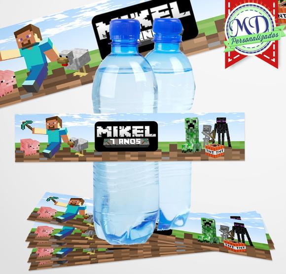Adesivo Água 500ml Minecraft