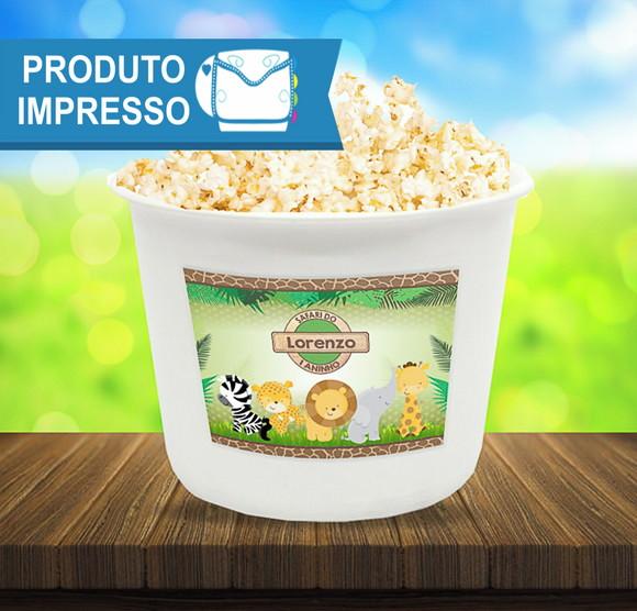 Adesivo Balde de Pipoca Animais do Safari