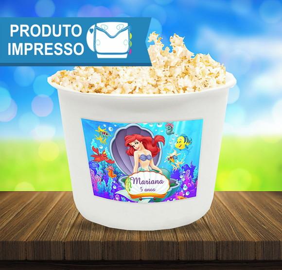 Adesivo Balde de Pipoca Pequena Sereia