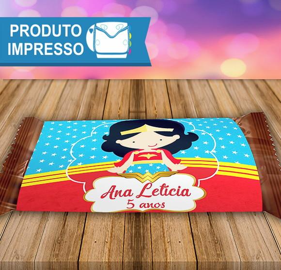 Adesivo Barra de Chocolate Mulher Maravilha