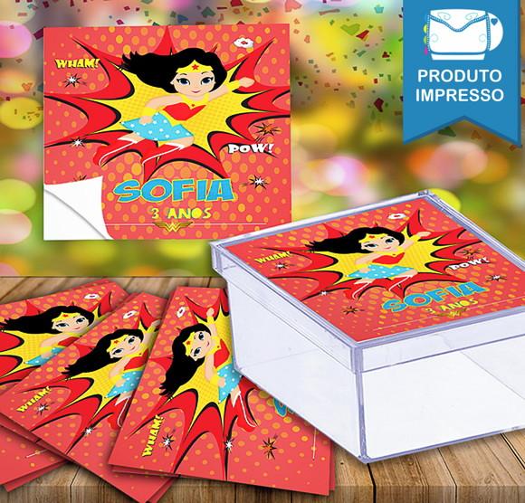 Adesivo Caixa Acrilica Mulher Maravilha