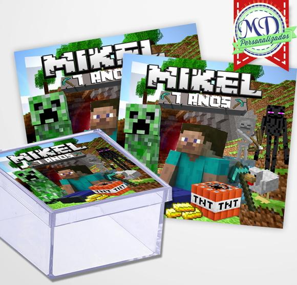 Adesivo Caixinha Minecraft