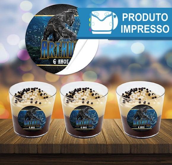 Adesivo Copinho Brigadeiro Pantera Negra
