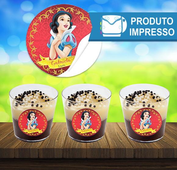 Adesivo Copinho de Brigadeiro Branca de Neve