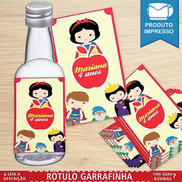 Adesivo Garrafinha Branca de Neve Cute