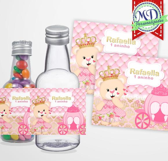 Adesivo Garrafa Ursinha Princesa