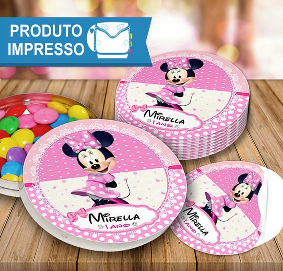 Adesivo Latinha Minnie Rosa