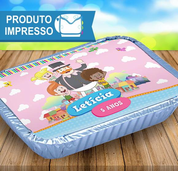 Adesivo Marmitinha Mundo Bita e as Crianças Rosa