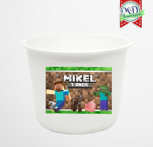 Adesivo para Balde Pipoca Minecraft